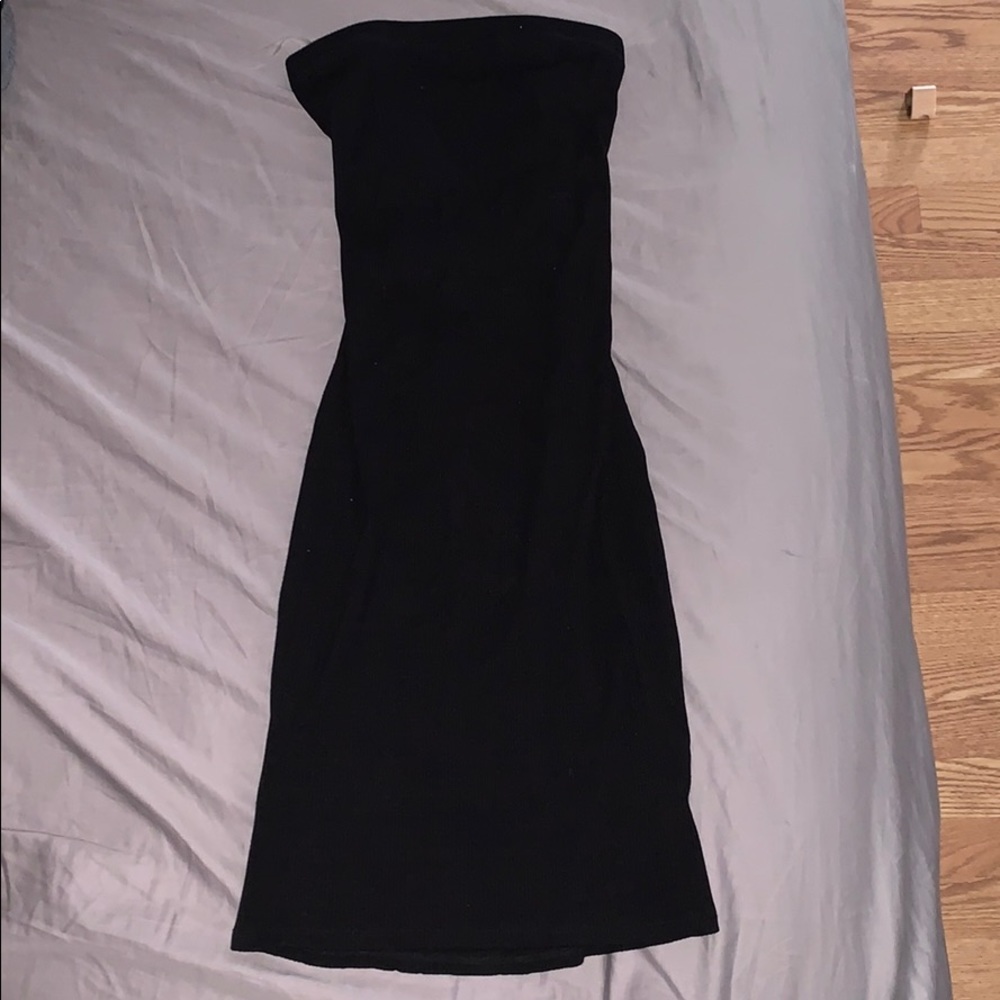 Lace up black dress